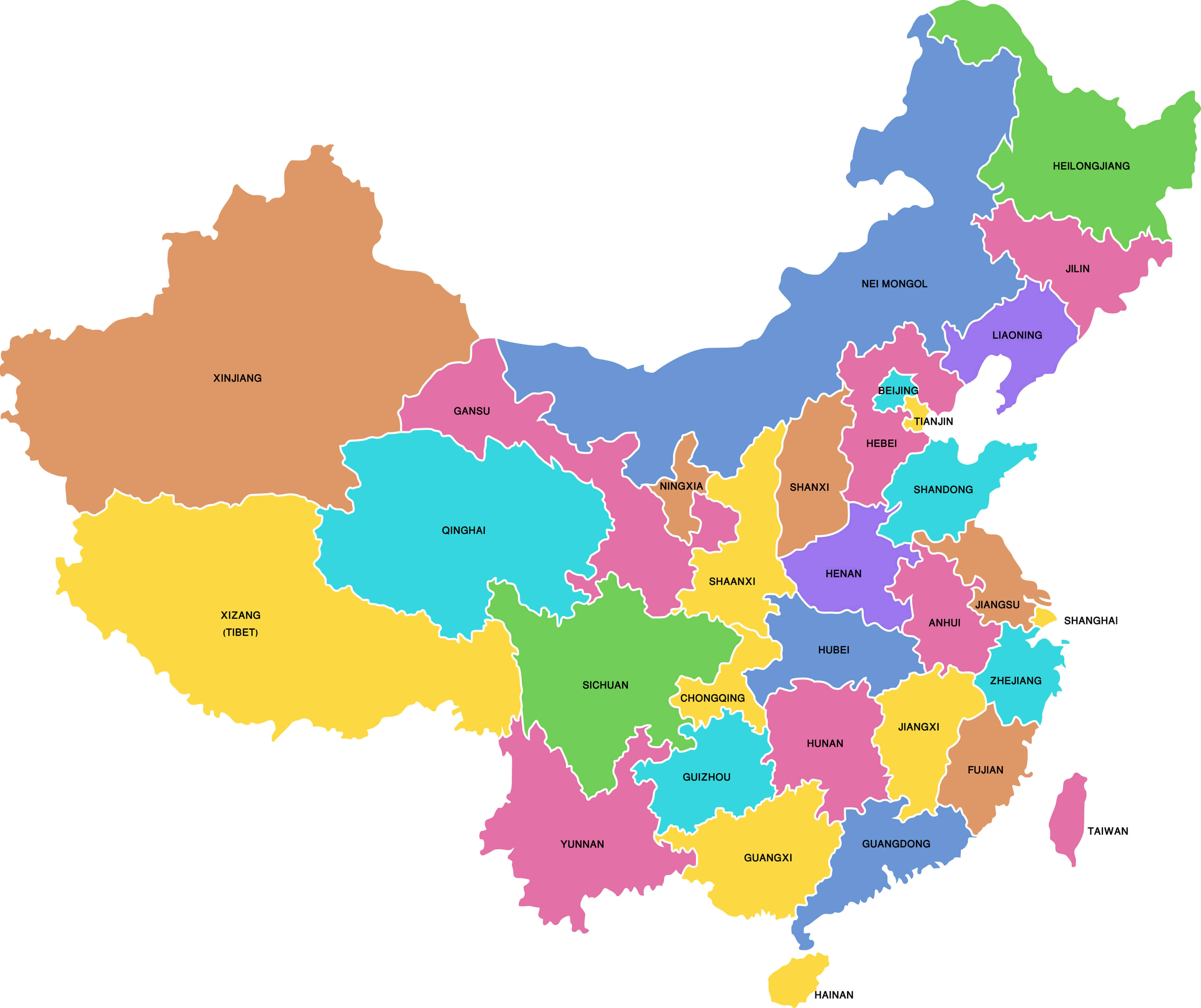 China Regions Map