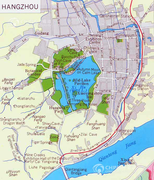 hangzhou downtown map
