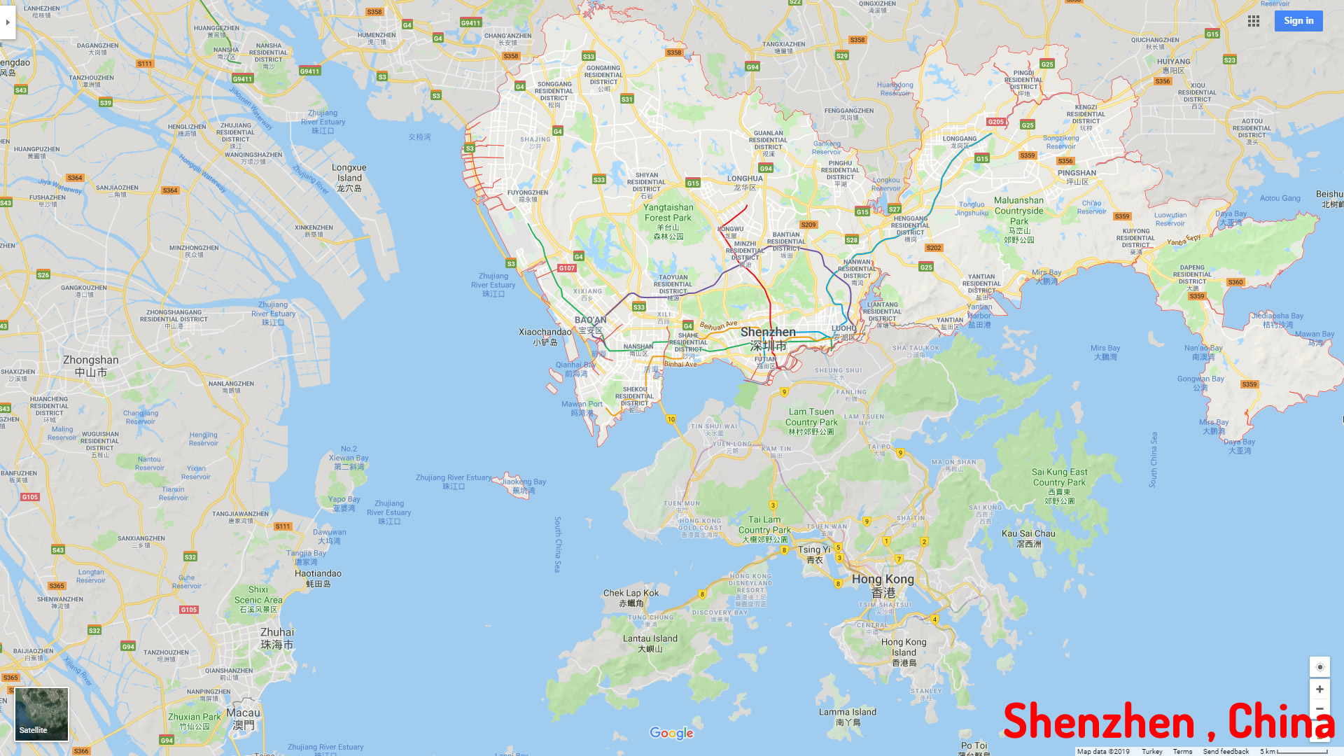 Shenzhen map china