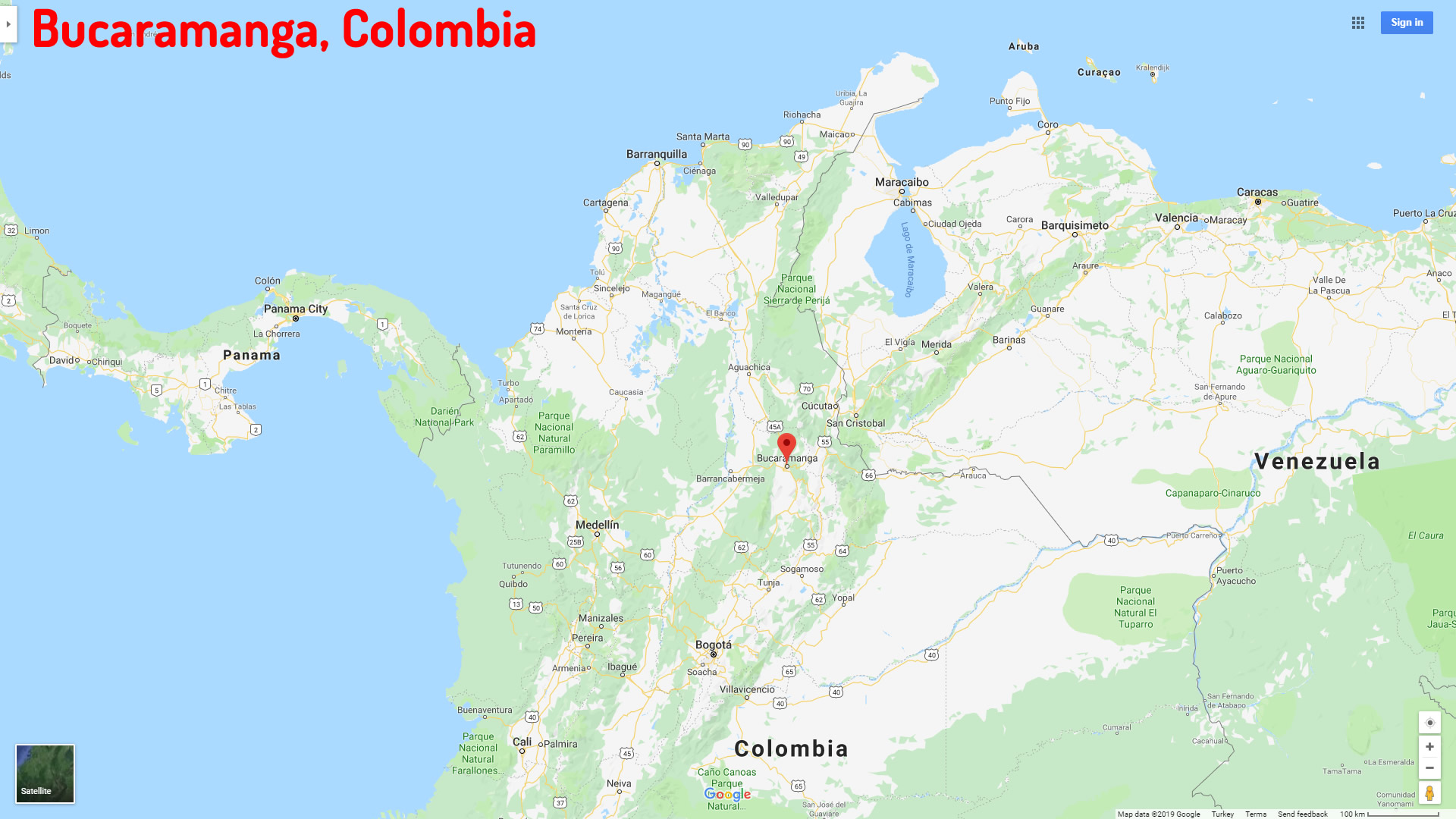 Bucaramanga map Colombia