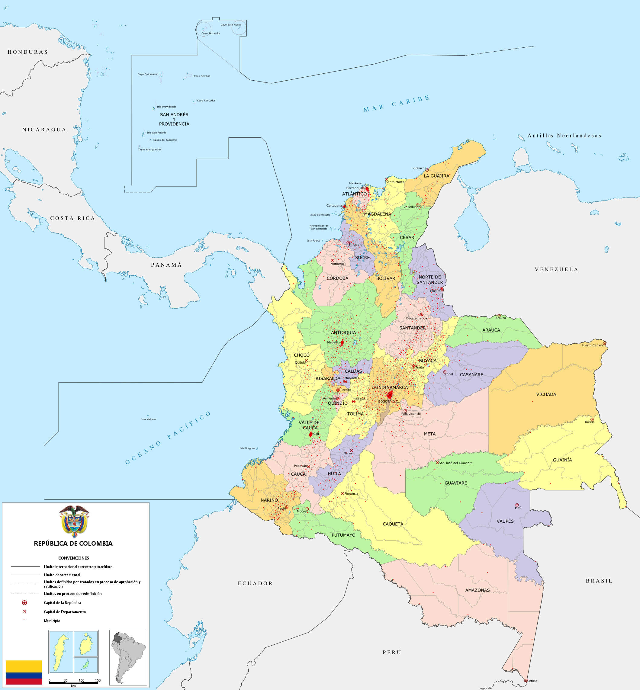 Political Map of Colombia 2009