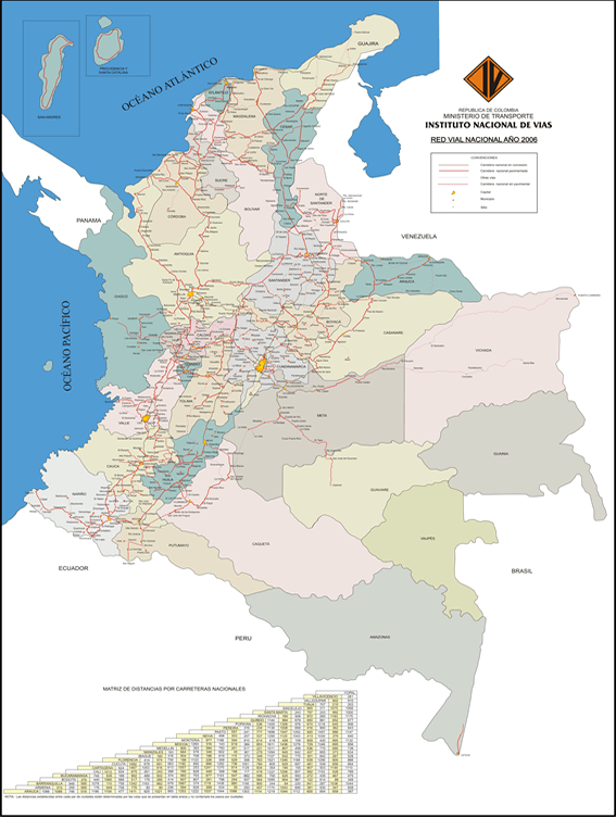 Road Map of Colombia 2006