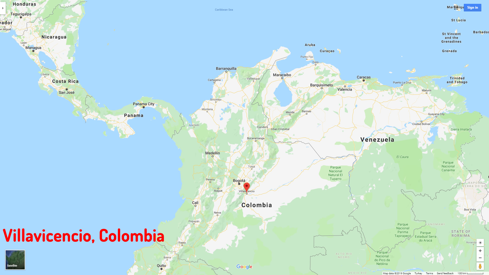 Villavicencio map Colombia