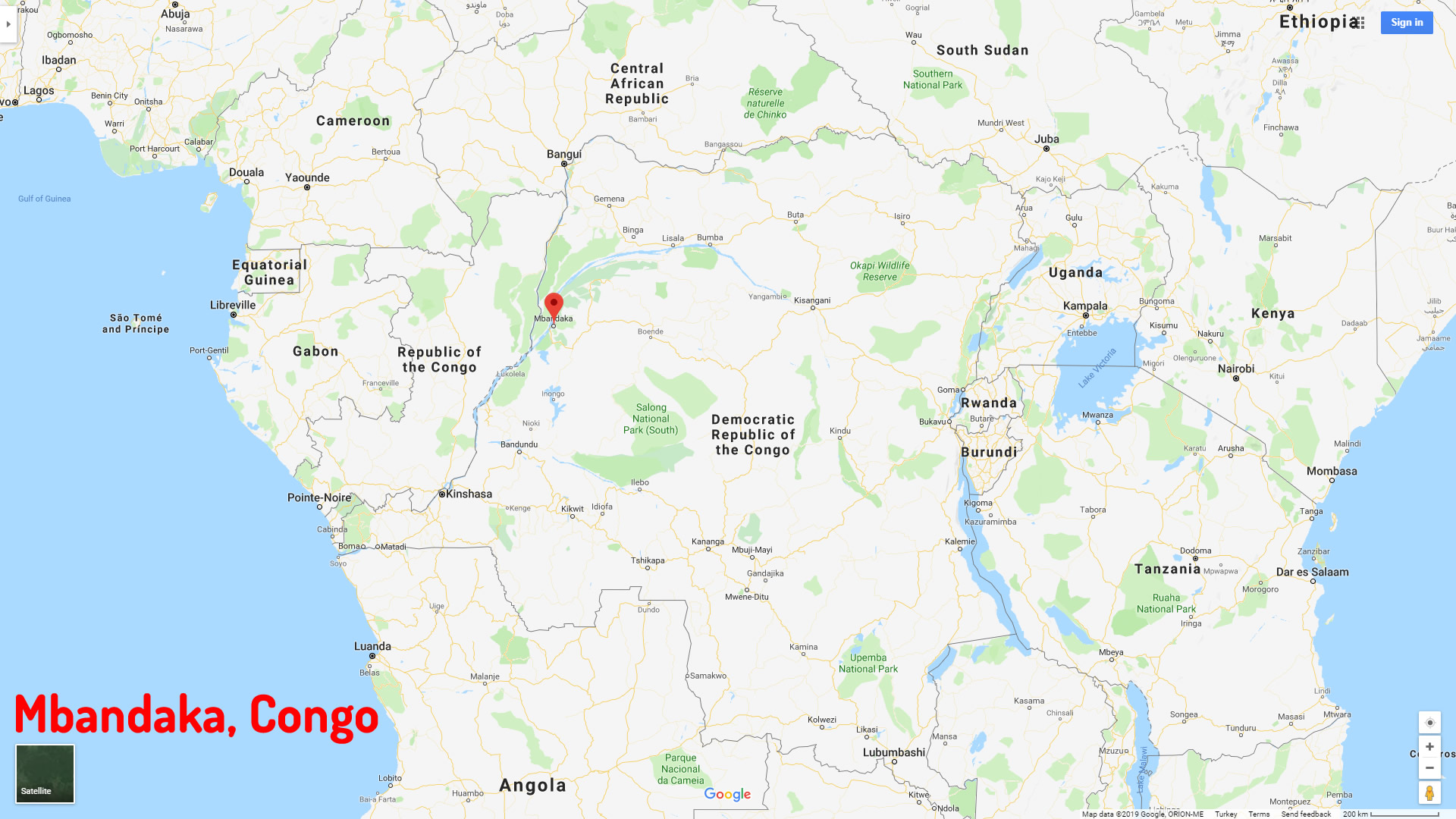 Mbandaka map Congo