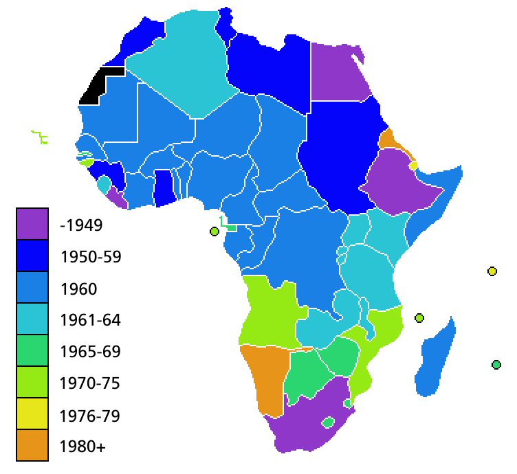 Independence Map of African Countries