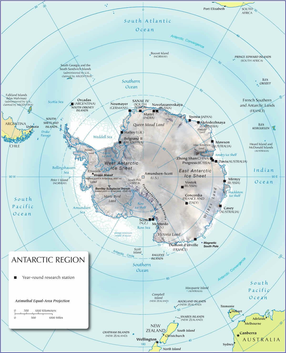 Antarctic Region Map