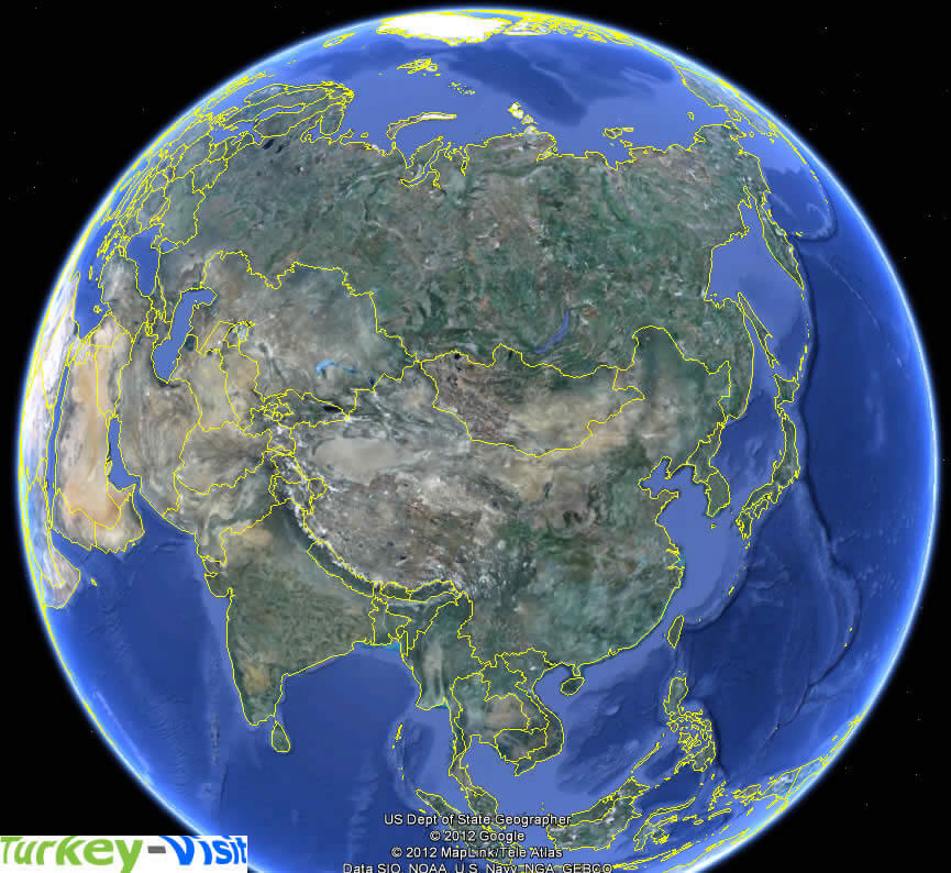 Asia Earth Map