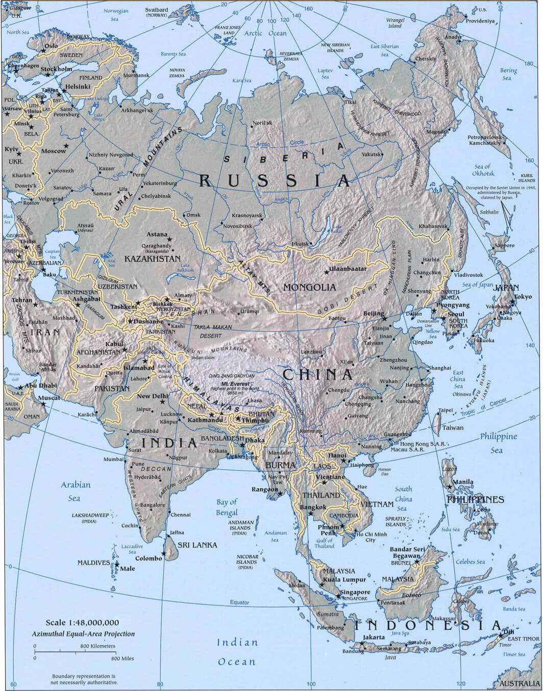 Asia Physical Map 2007