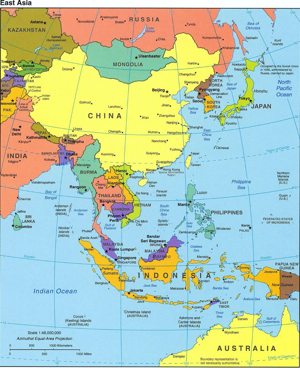 East Asia Political Map 2004
