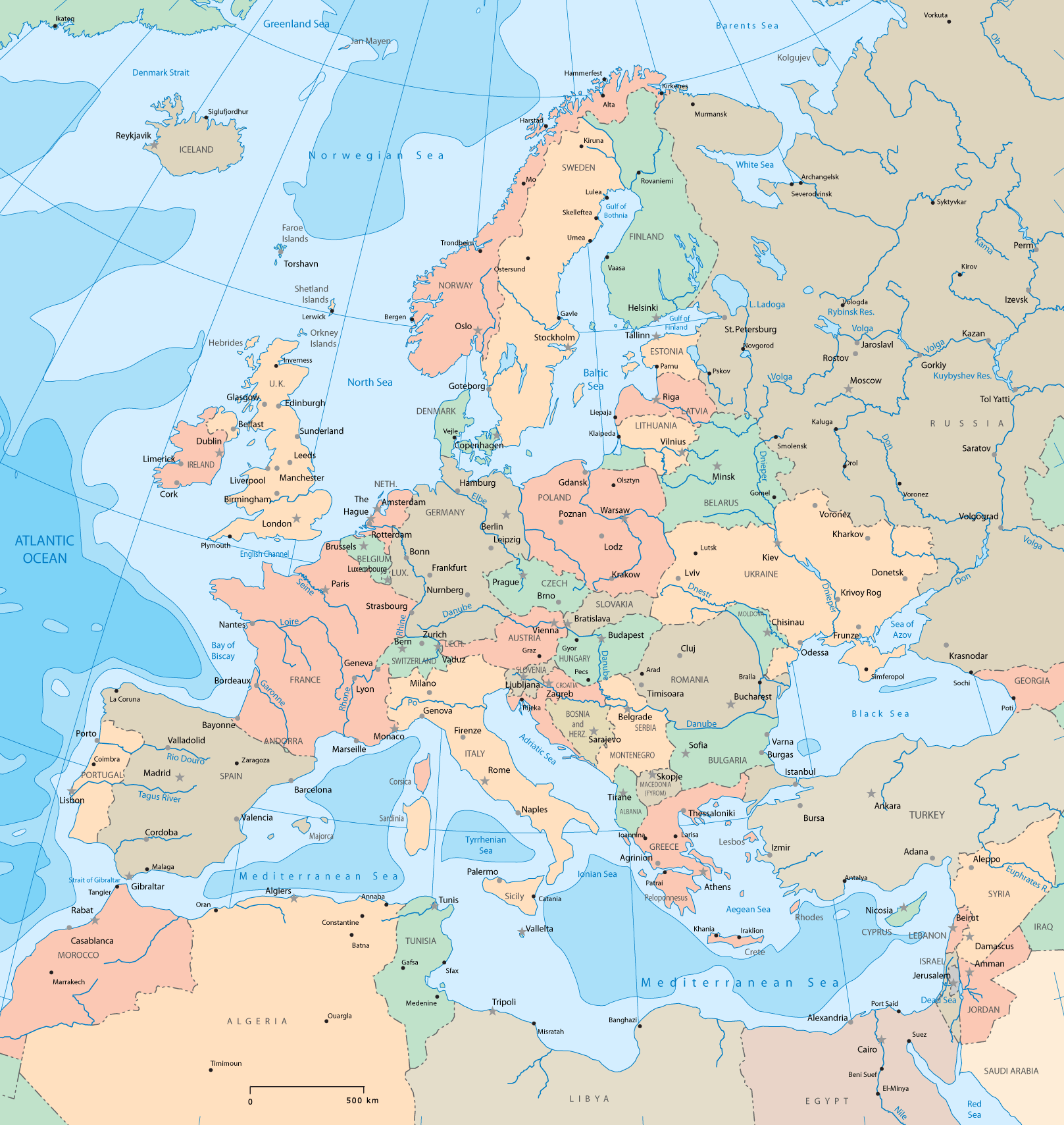 Europe Political Map