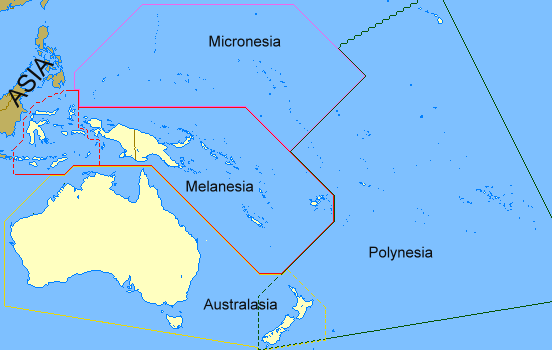 Regions Map Of Oceania 2008