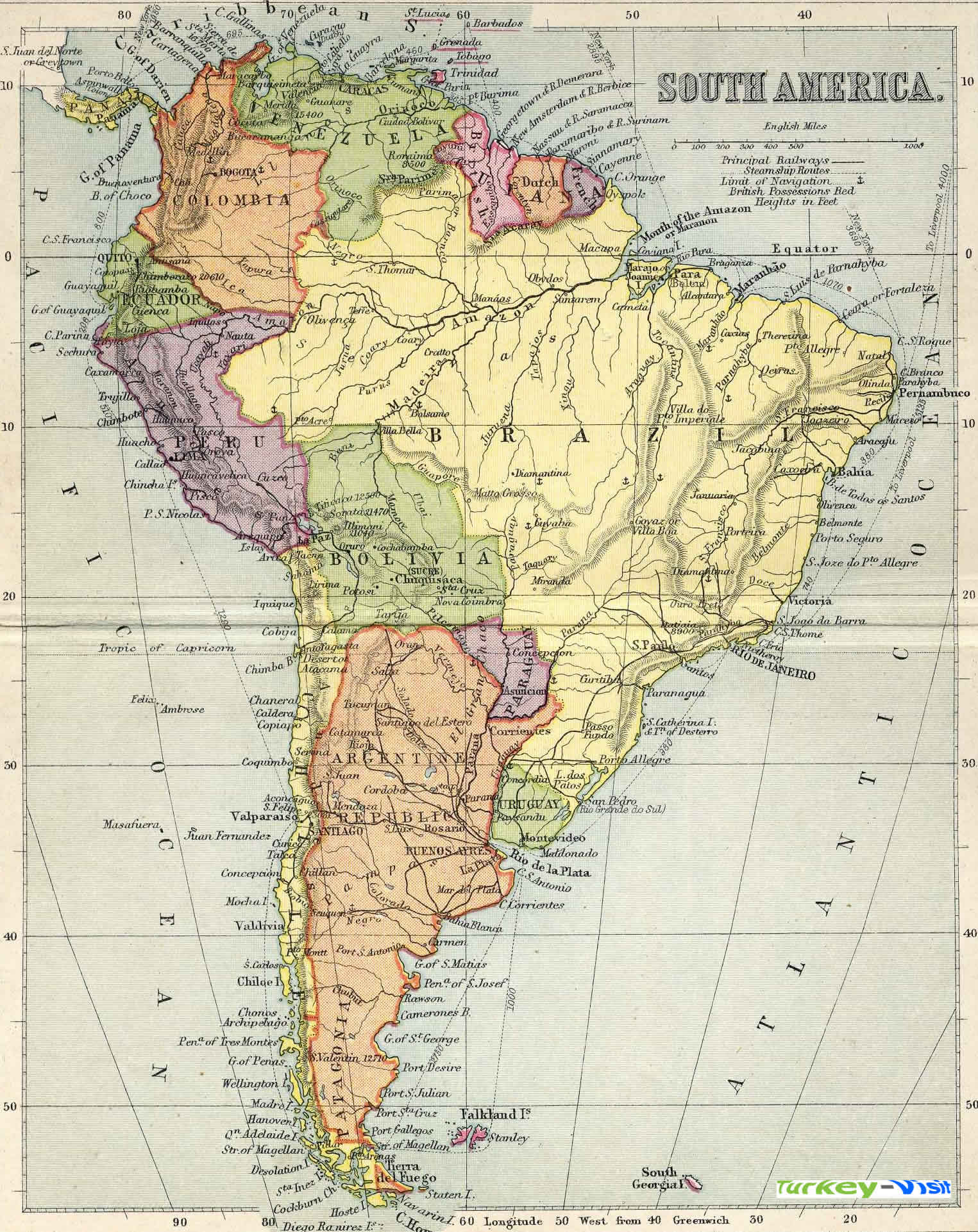 South America Map 1911