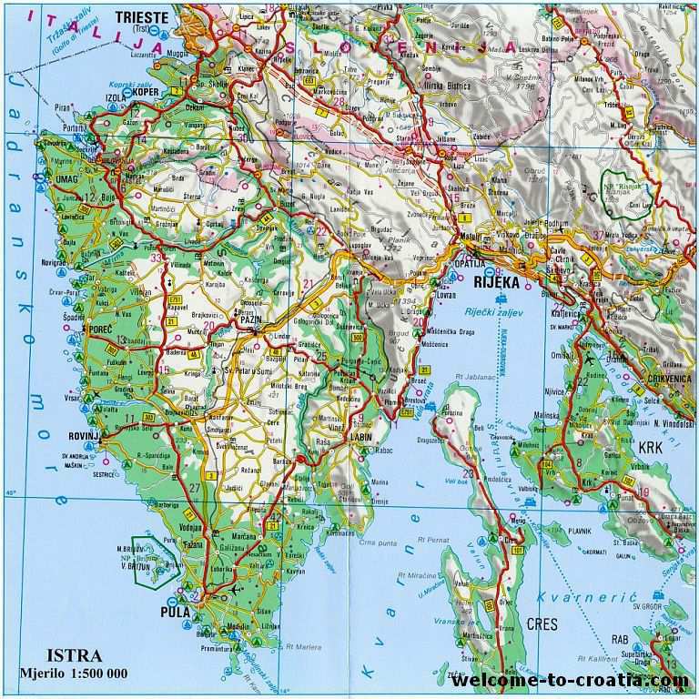 croatia istria rijeka map