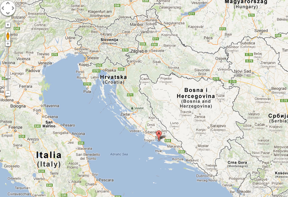map of Split croatia