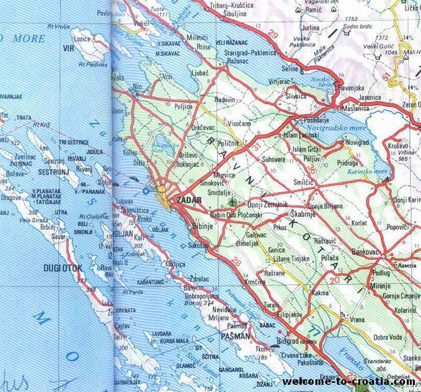 Zadar road map