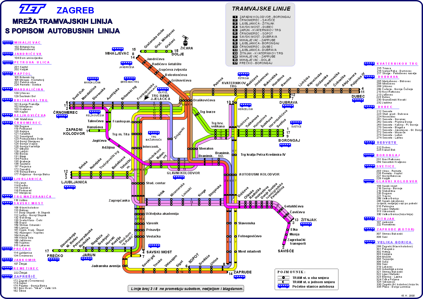 Zagreb Tram transportaion Map
