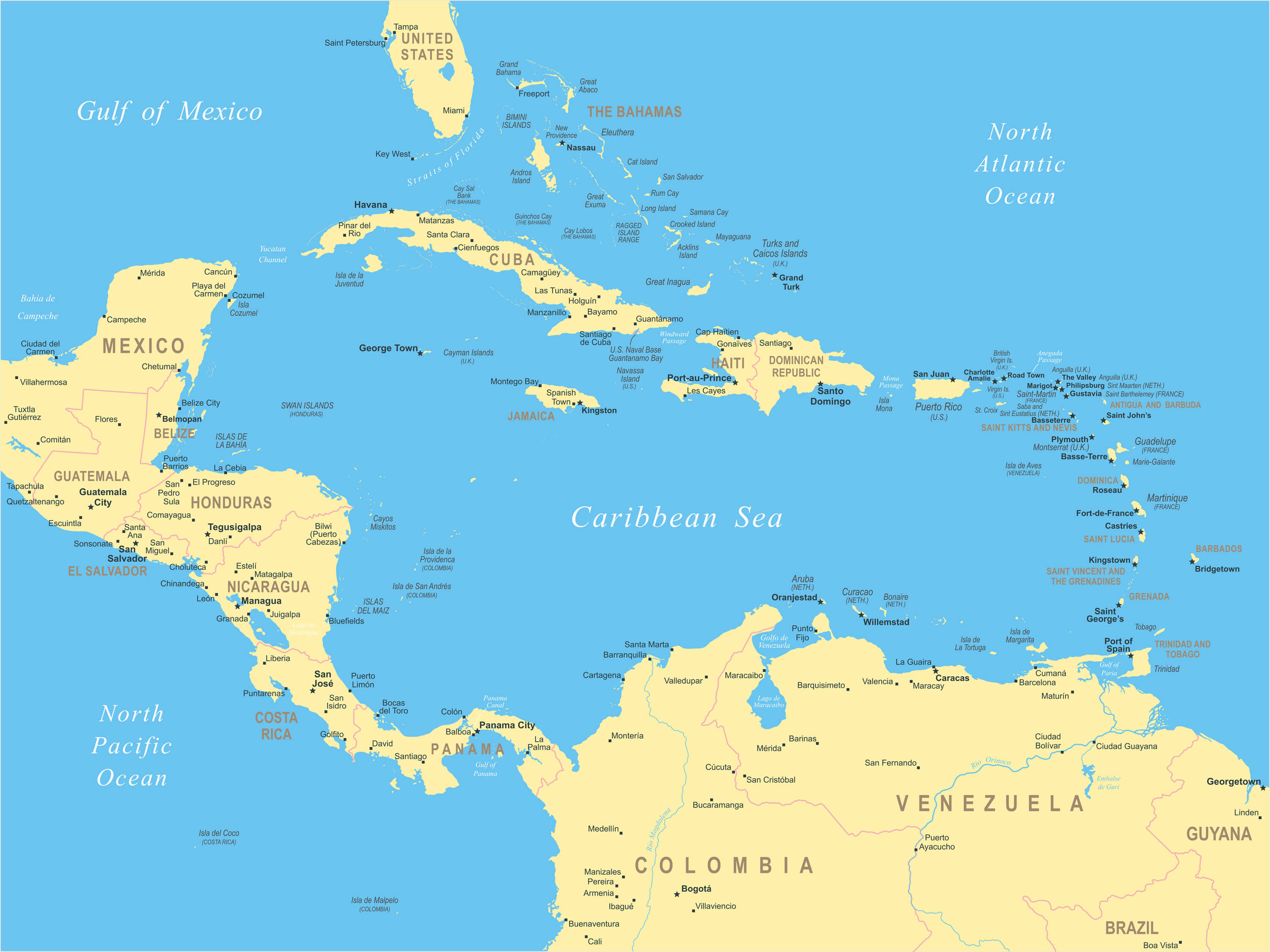 Cuba Central America Map