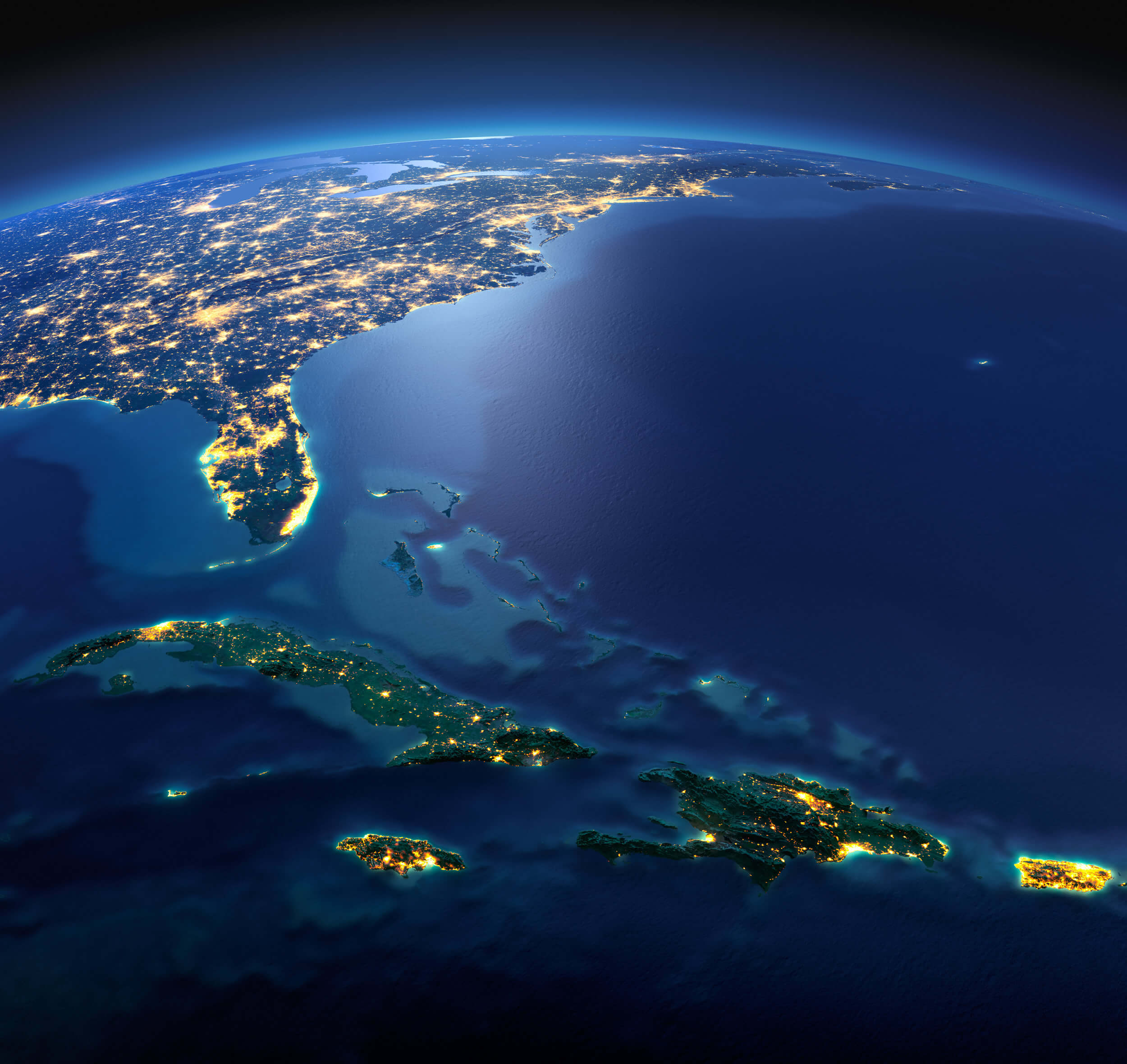 Cuba Satellite Map Caribbean islands, Haiti, Jamaica