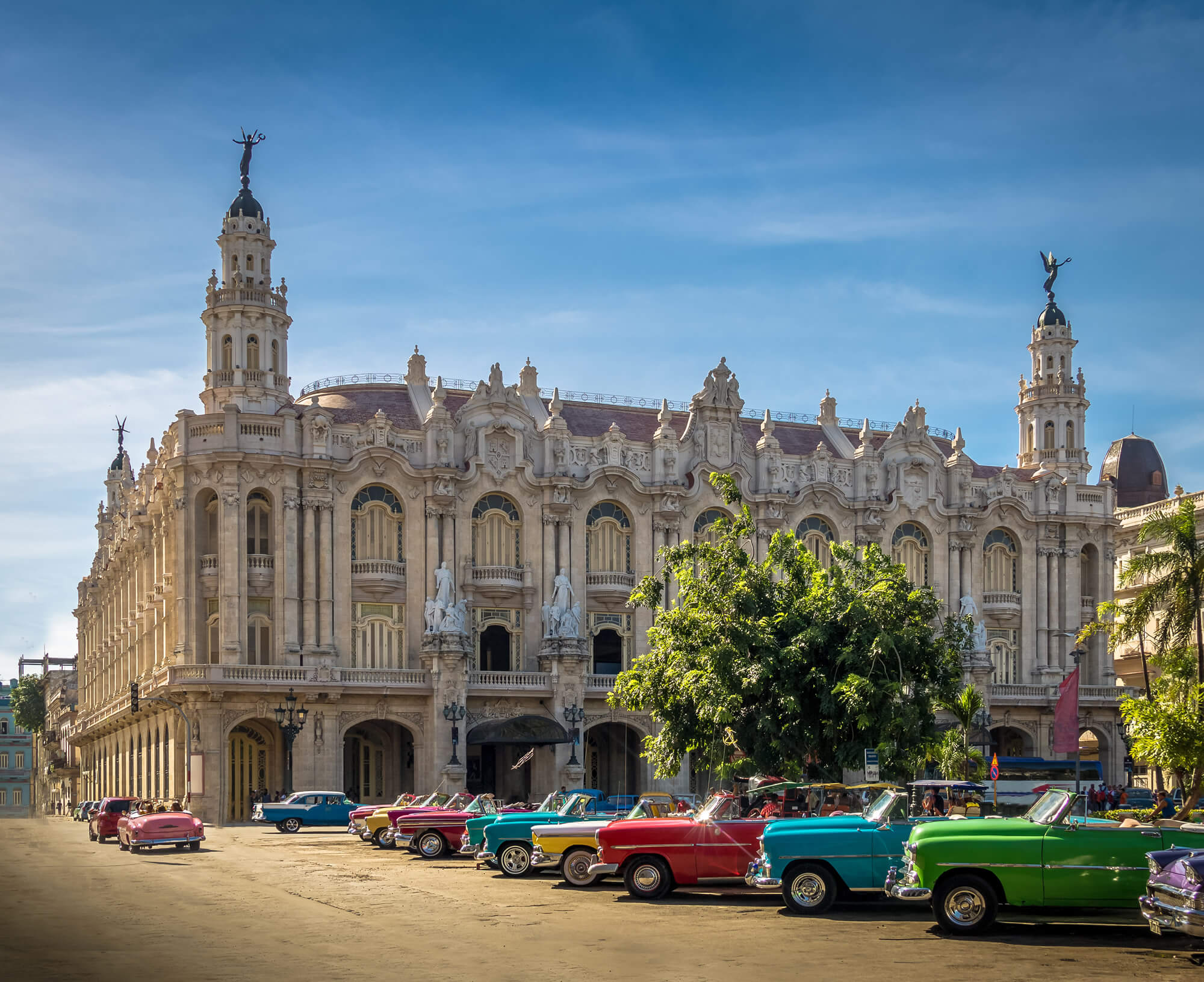 cuban colorful vintage cars havana