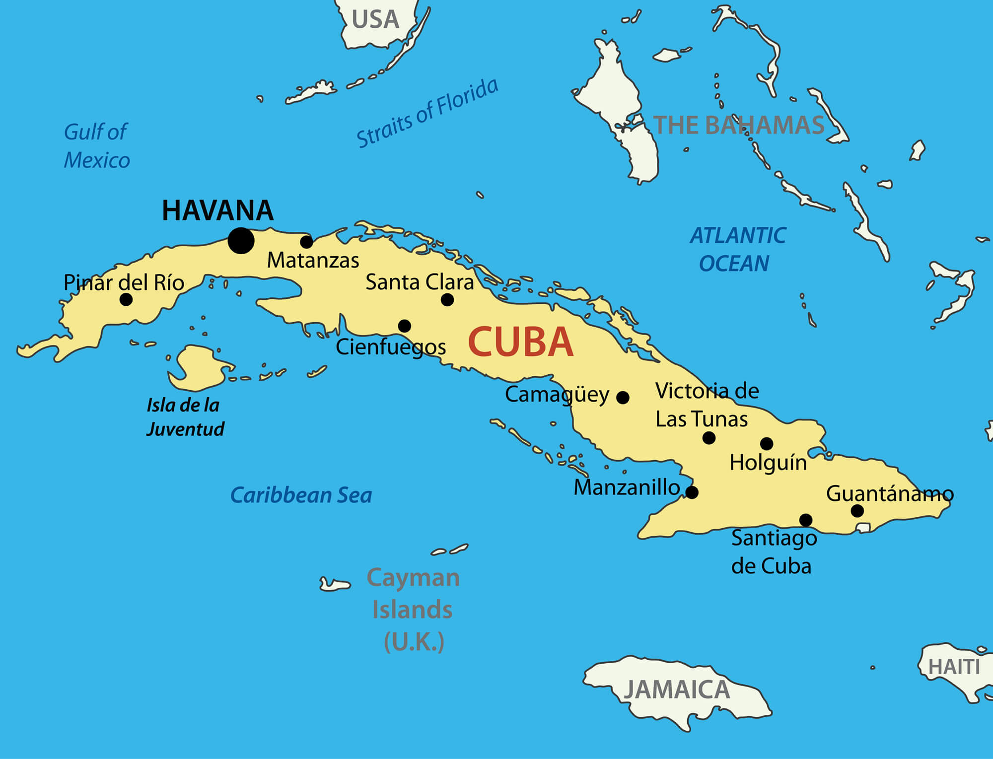 Republic of Cuba Map