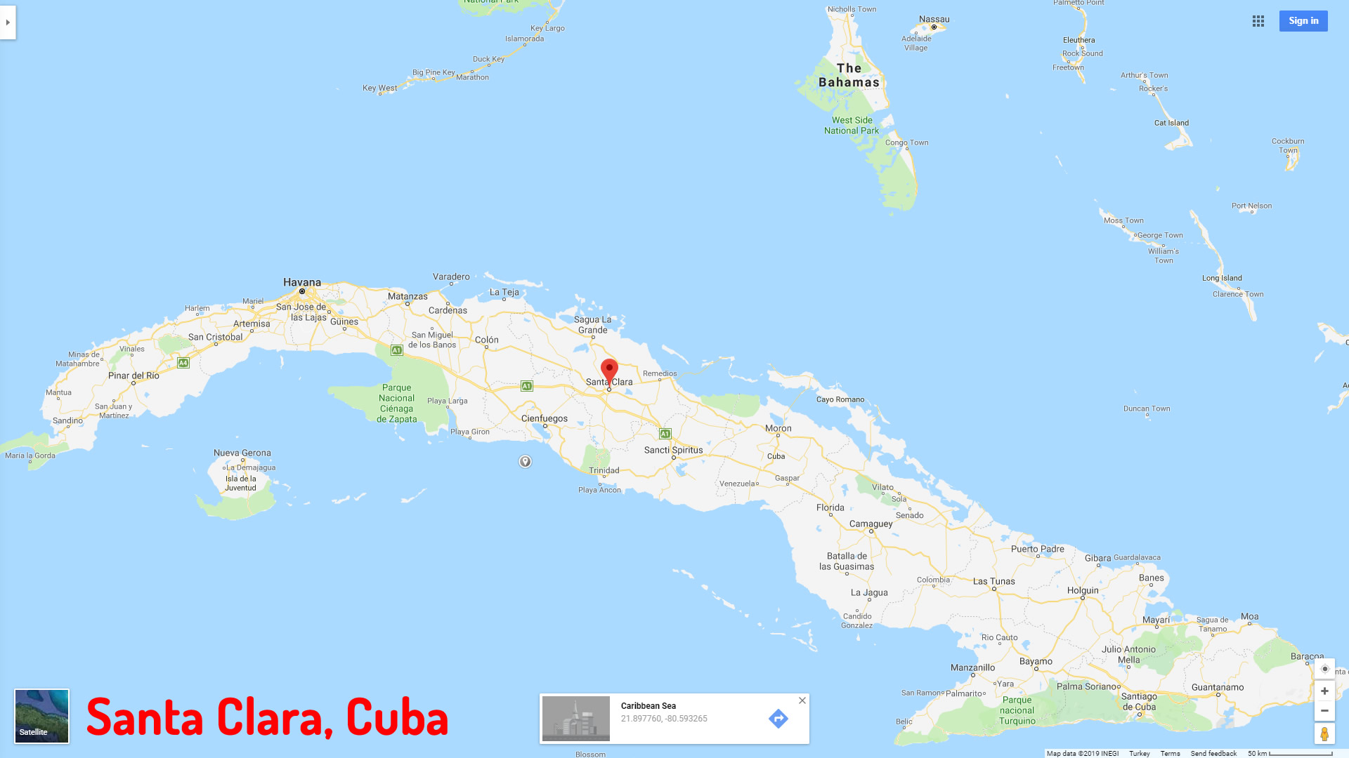 Santa Clara map Cuba