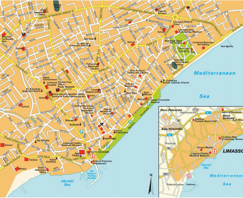 downtown map of Limassol
