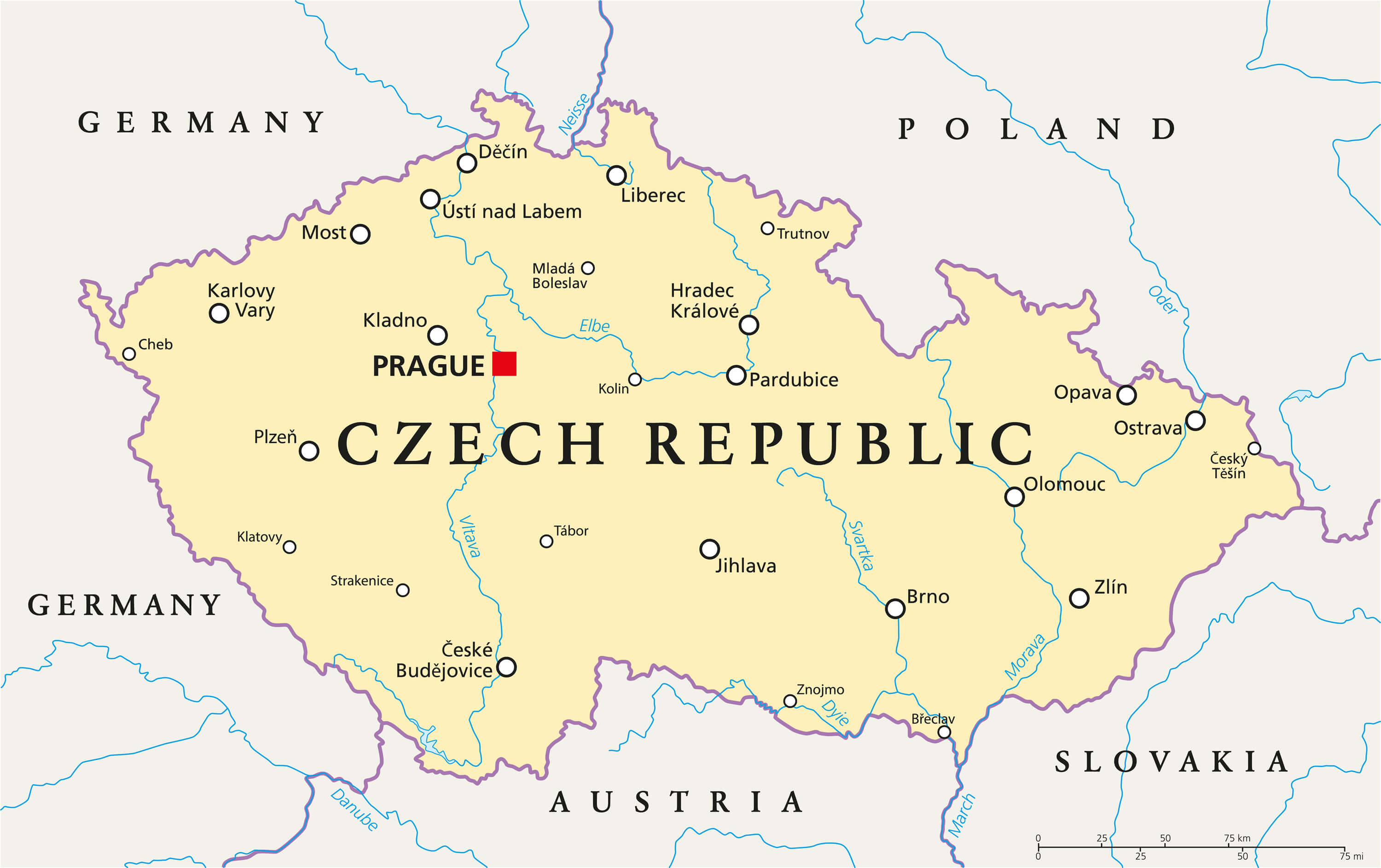 Czech Republic Political Map