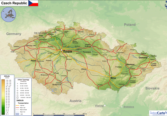 czech republic physical map