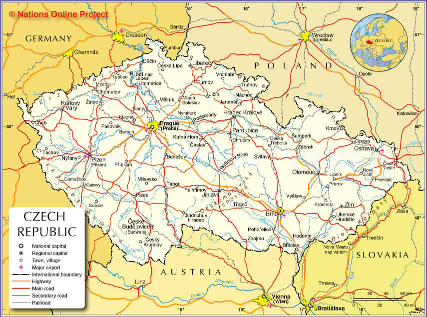 czech republic political map