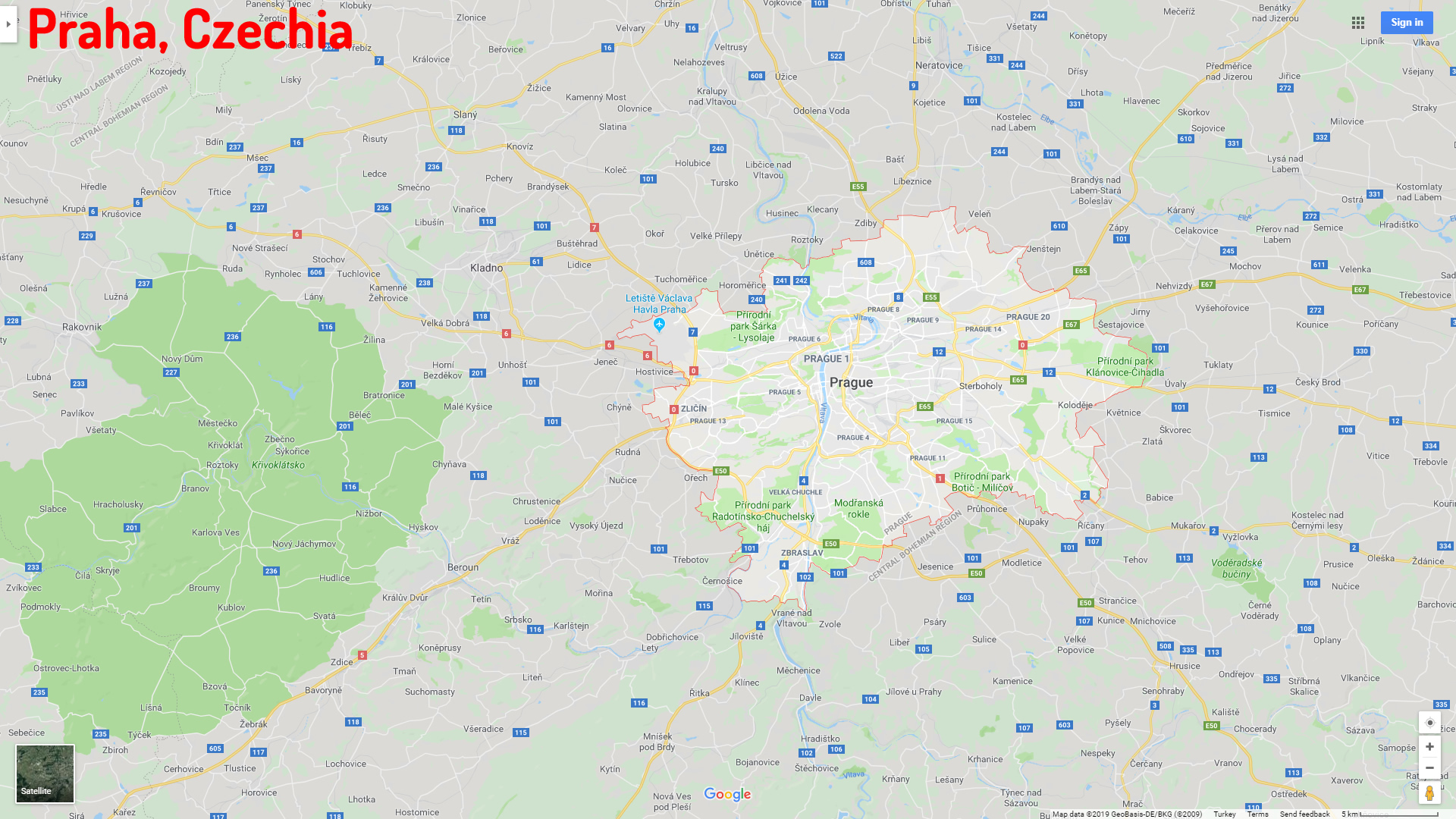 Praha map Czechia