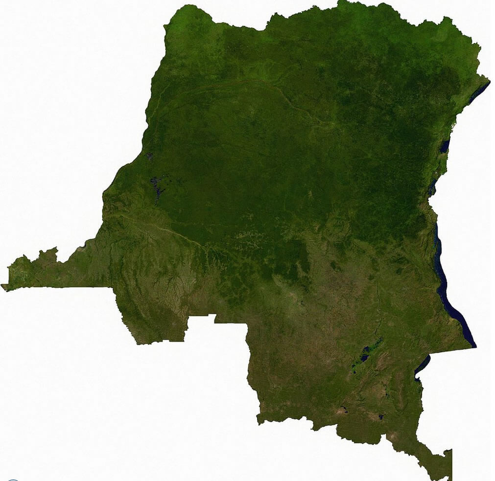 democratic republic congo satellite map