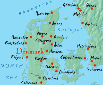 denmark map Hillerod