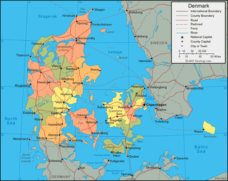 denmark map Norresundby