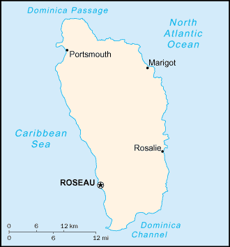 Dominica Cities Map 2005