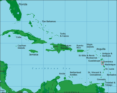 dominica map caribbean