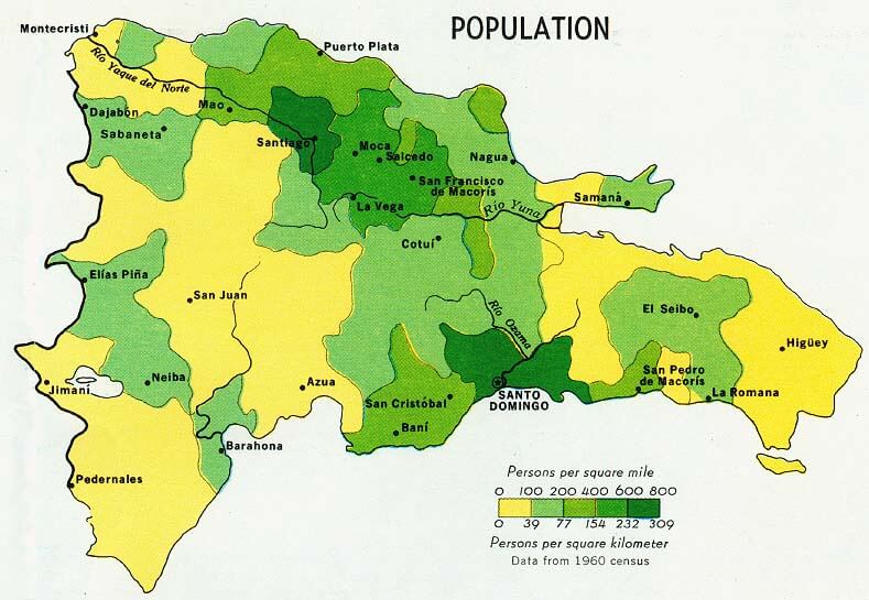Dominican Republic Population Map 1971