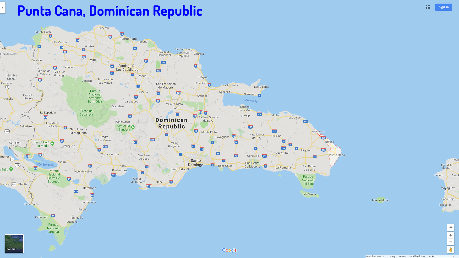 Punta Cana map Dominican Republic
