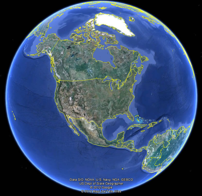 earth north america map