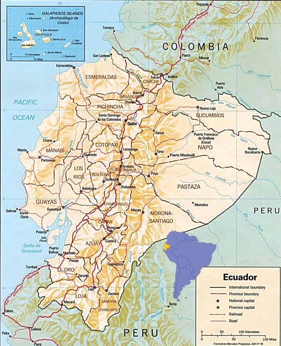 Ecuador Boundary Map