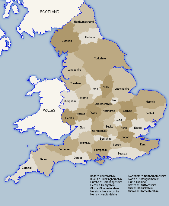 england county map