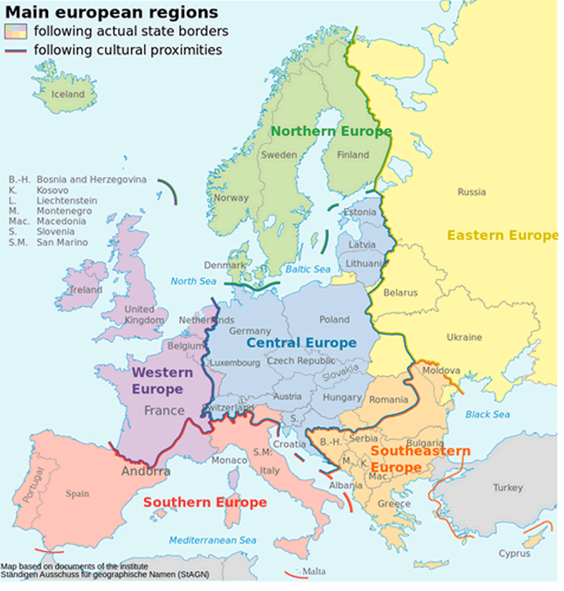 main european regions map