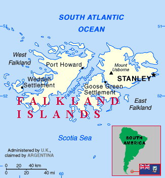 falkland islands map south america