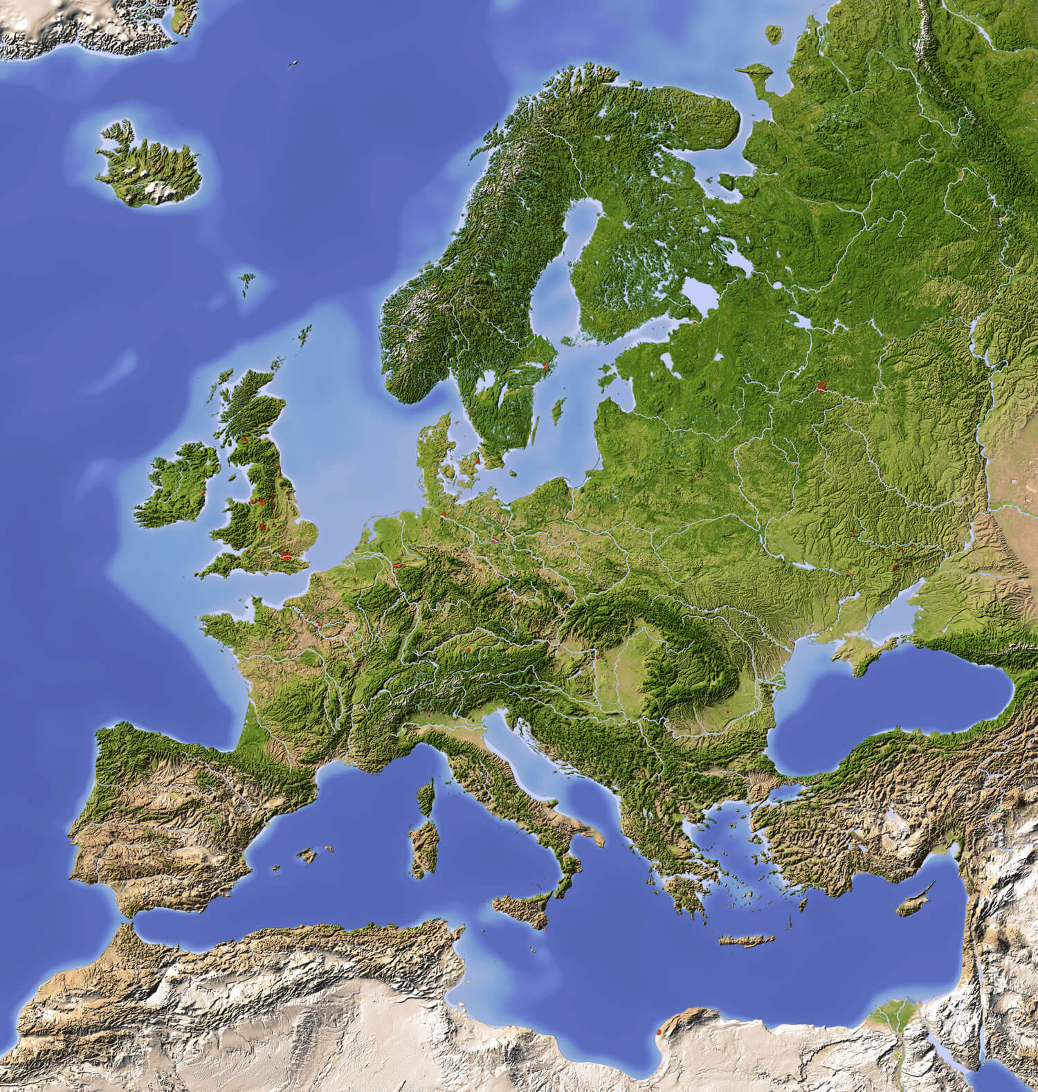 Finland Europe Shaded Relief Map