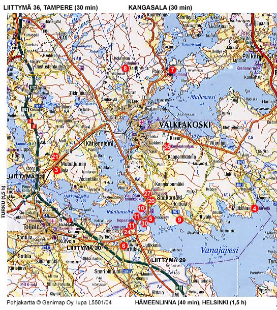 map of Valkeakoski