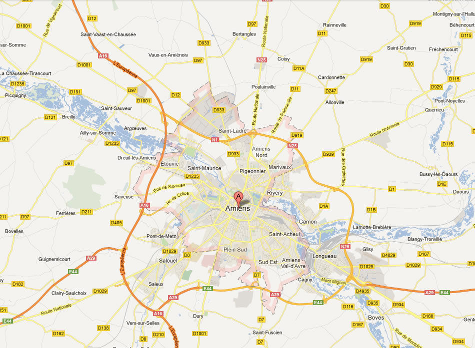 map of Amiens