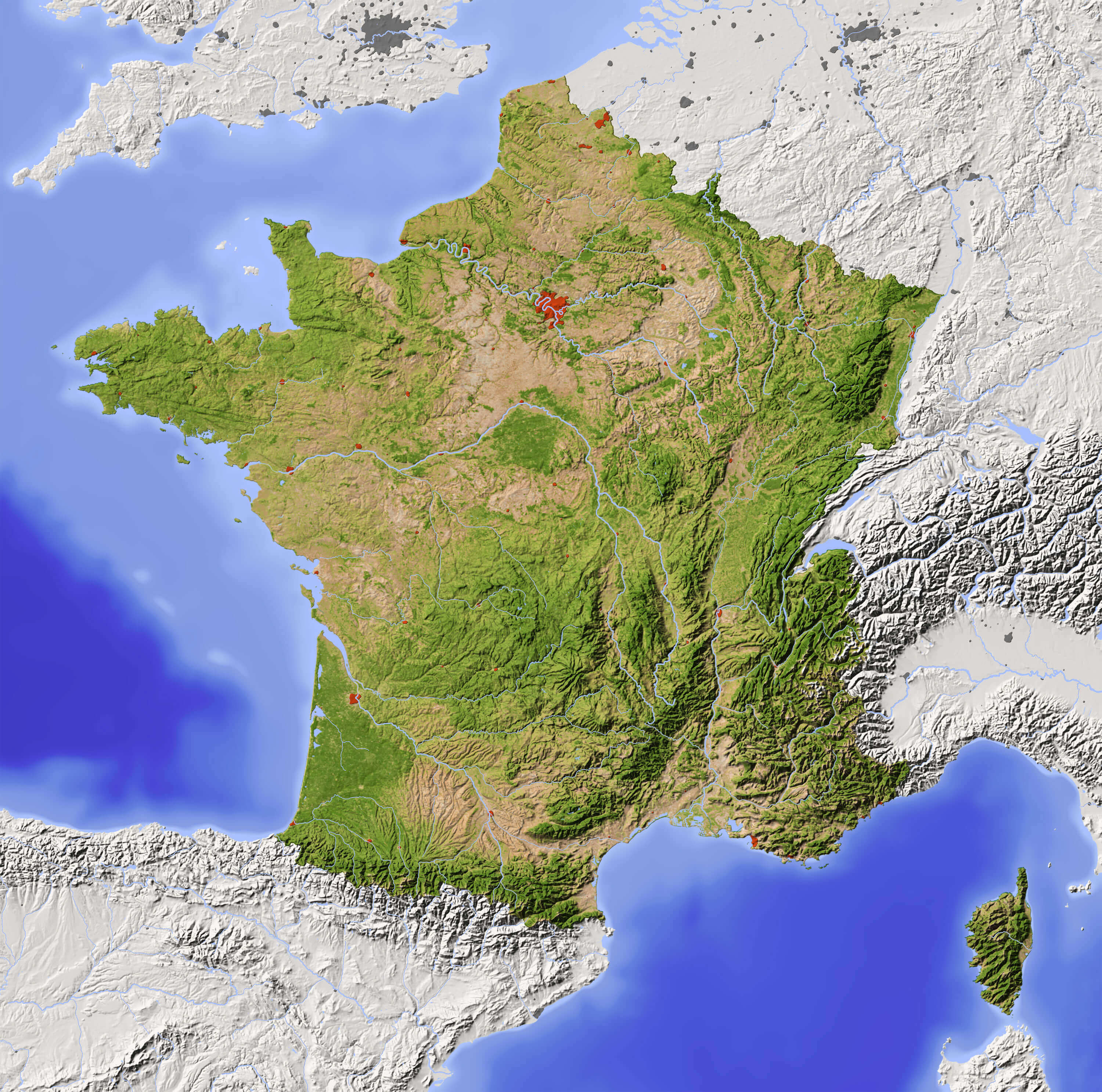 France Relief Map