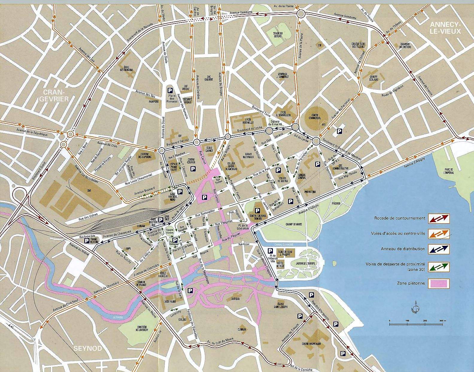 Annecy downtown map