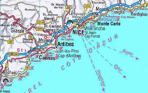 Antibes nice road map