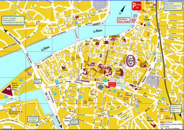 Arles tourism map