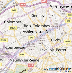 Asnieres sur Seine regions map